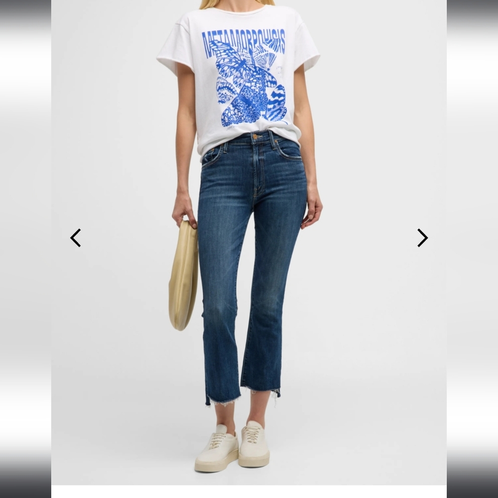 MOTHER Blue Ankle Cropped Jeans